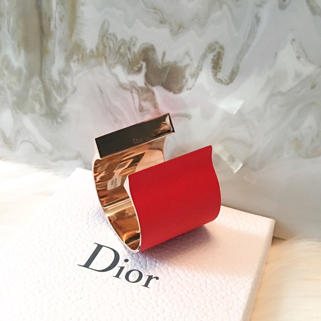 Dior Bold Red And Gold Cuff Bracelet